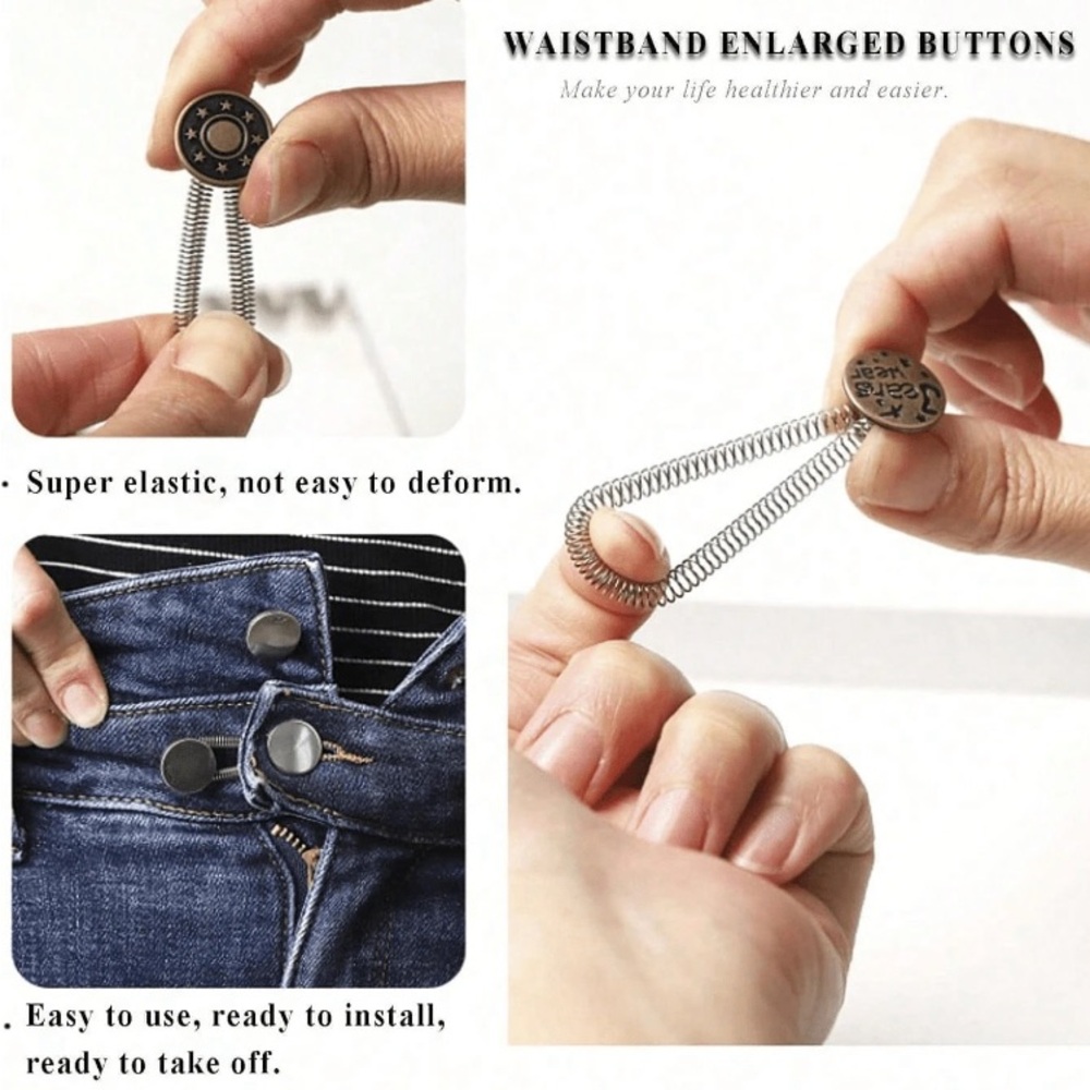 8pc Waistband Extender Buttons! Finally something that lets you sit comfortably!